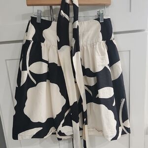 Lilly Pulitzer Black and White Tie Front Skater Skirt